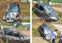 ಬಡಕ್ಕೋಡಿ ಮಸೀದಿ ಬಳಿ ಕಾರು ಪಲ್ಟಿ-ಚಾಲಕನಿಗೆ ಗಾಯ