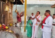 ಎಸಿ ಕೋರ್ಟ್ಗೆ ಹಾಜರಾಗುವ ಮುನ್ನ ಪುತ್ತೂರು ಮಹಾಲಿಂಗೇಶ್ವರ ದೇವಸ್ಥಾನಕ್ಕೆ ಮಹೇಶ್ ಶೆಟ್ಟಿ ತಿಮರೋಡಿ ಭೇಟಿ