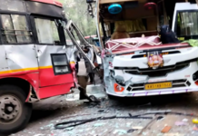 ನಿಡ್ಲೆ: ಕೆಎಸ್ಆರ್ಟಿಸಿ, ಮಿನಿಬಸ್ ಡಿಕ್ಕಿ-ಐವರಿಗೆ ಗಾಯ